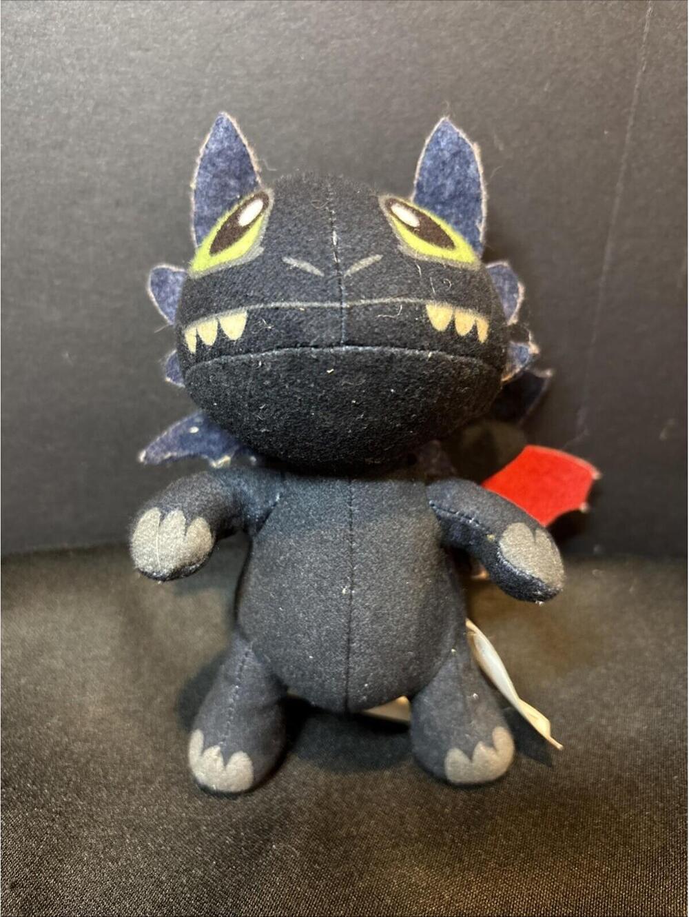 How To Train Your Dragon 6" Black Standing Dragon Plush DreamWorks 2013